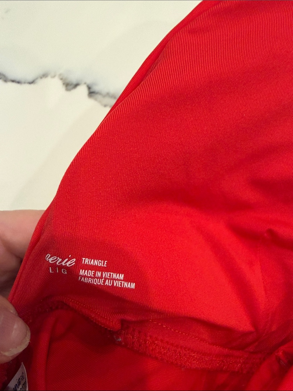 Aerie red triangle bikini swim top size large - Picture 3 of 3